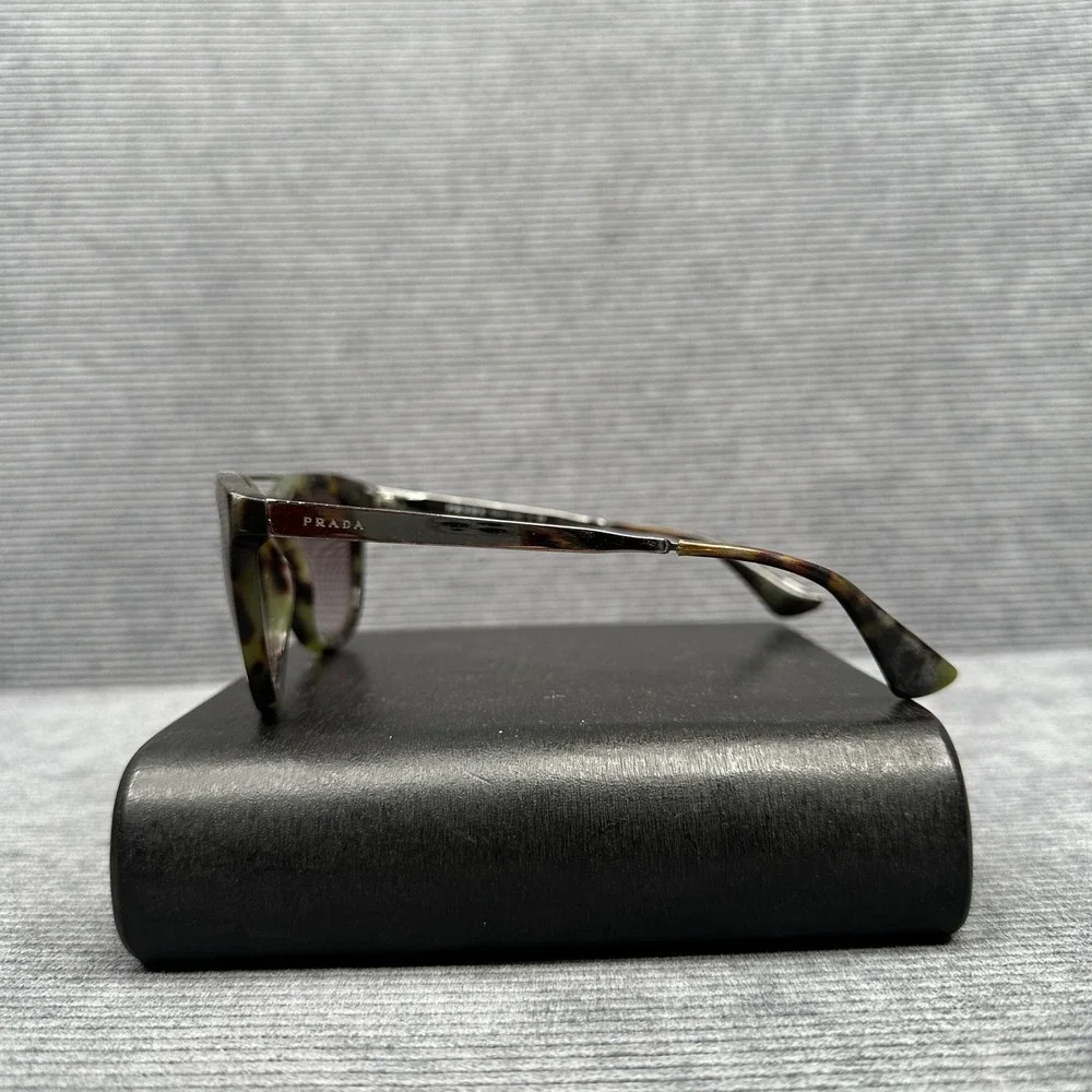 Prada SPR 13P Tortoise Green Round Double Bridge Sunglasses Italy 51-22-135